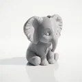 Tượng Voi Bông Chibi Dễ Thương 3D Printable (STL) - Thumbnail 3