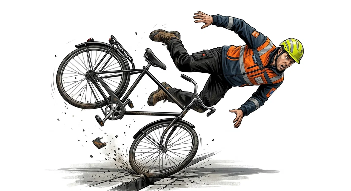 Mô hình 3D Bike Crash - Người đi xe đạp gặp tai nạn cực chi tiết - Image 1