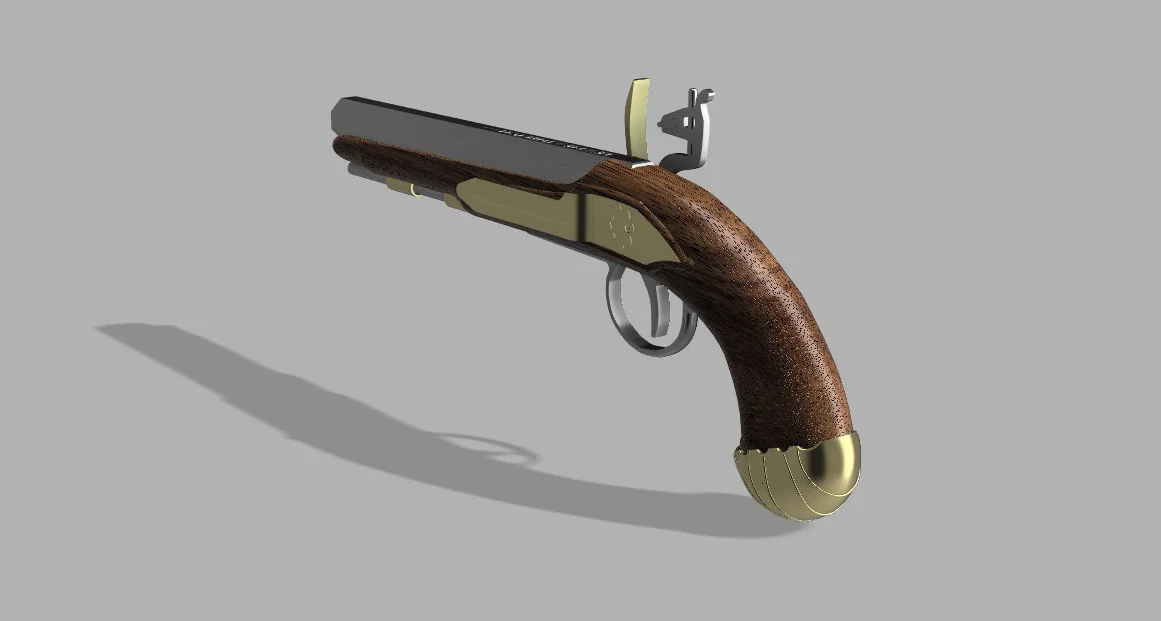 Súng Flintlock - Búa Dây Thun (Flintlock Pistol - Elastic Band Hammer) - Image 4