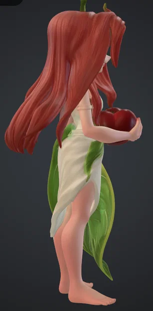 Mô hình 3D Eva mit Apfel - Nhân vật cô gái cầm táo ấn tượng - Image 2