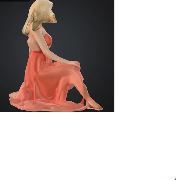 Mô hình 3D người phụ nữ ngồi ngắm biển sang trọng - Image 2