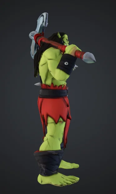 Mô hình chiến binh Orc vác rìu dũng mãnh in 3D ấn tượng - Image 2