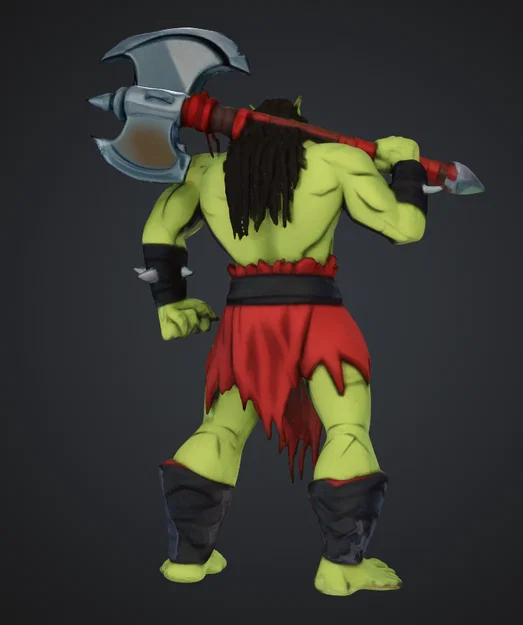 Mô hình chiến binh Orc vác rìu dũng mãnh in 3D ấn tượng - Image 3