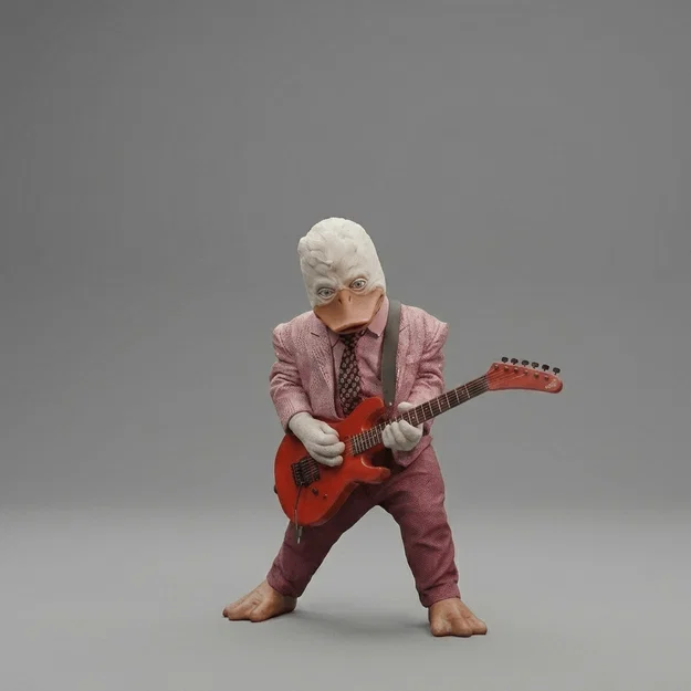 Mô hình 3D Howard the Duck đang chơi guitar (1986) cực chất - Image 1