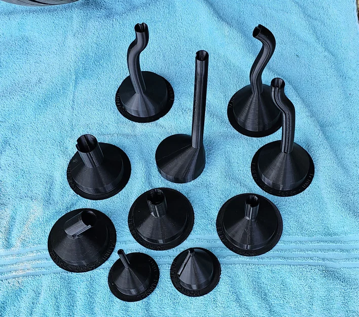 Phễu có lỗ thoát: nghiêng, thẳng & thuôn (Angled, straight and tapered) - Image 1