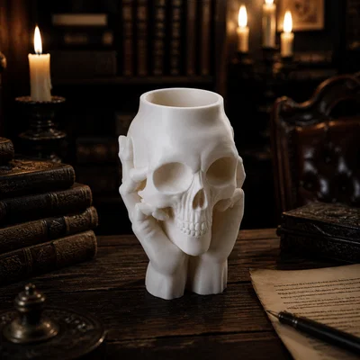 Bình Hoa Đầu Lâu Bàn Tay Ma (Ghost Hands Skull Vase)