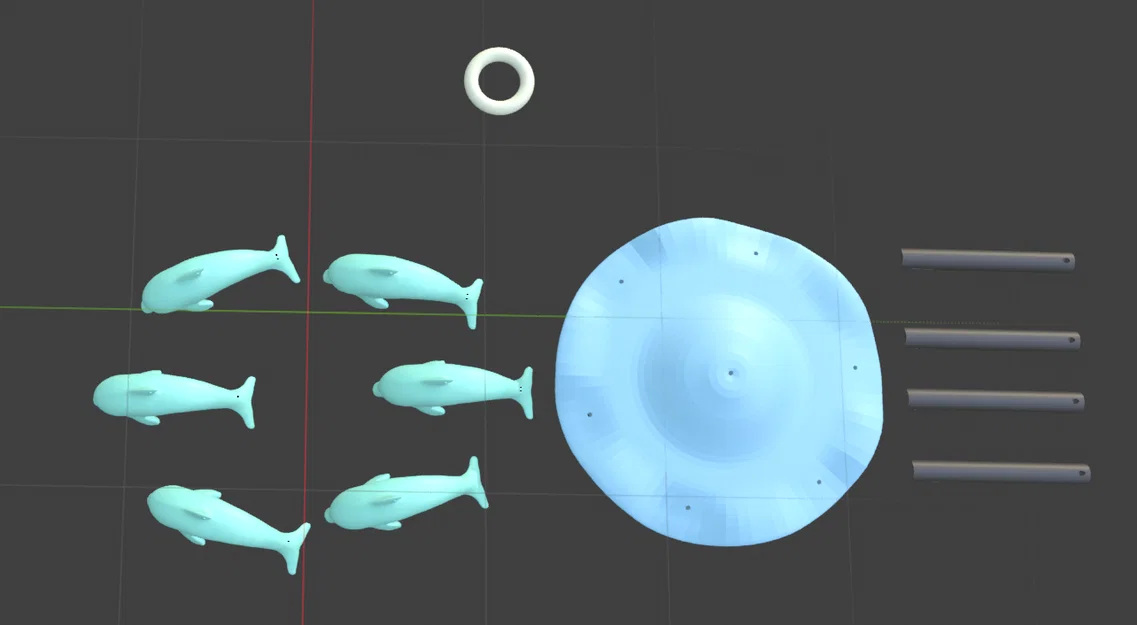 Mô hình chuông gió hình cá heo Dolphin Wind Chime in 3D - Image 2