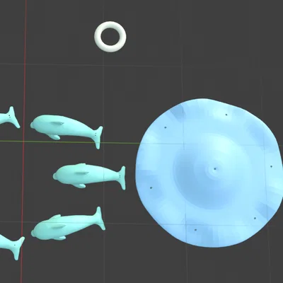 Mô hình chuông gió hình cá heo Dolphin Wind Chime in 3D