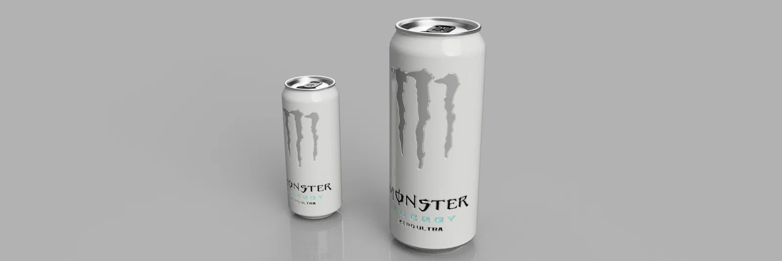 White Monster Zero Ultra – Mô hình lon tỉ lệ (có file Fusion/.stp) - Image 1