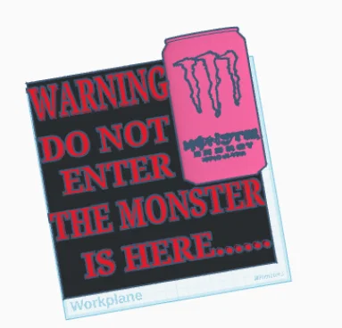 Mẫu in 3D Bảng hiệu Monster Energy độc đáo cho người yêu nước tăng lực - Image 1