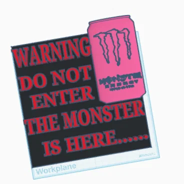 Mẫu in 3D Bảng hiệu Monster Energy độc đáo cho người yêu nước tăng lực