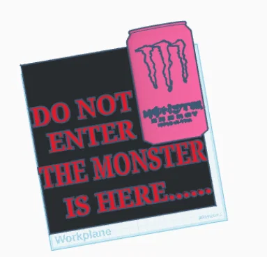 Mẫu in 3D Bảng hiệu Monster Energy độc đáo cho người yêu nước tăng lực - Image 2