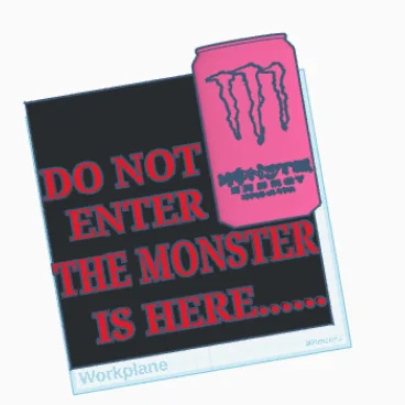 Mẫu in 3D Bảng hiệu Monster Energy độc đáo cho người yêu nước tăng lực