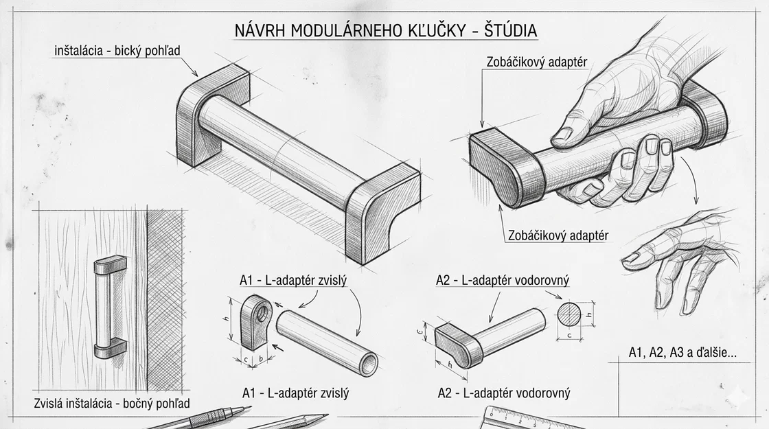 Tay nắm DIY đa năng: In 3D kết hợp ống PVC (Universal Handle Hybrid) - Image 1