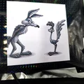 Tranh tường Hueforge Wile E. Coyote & Road Runner – Looney Tunes HF Print - Thumbnail 1