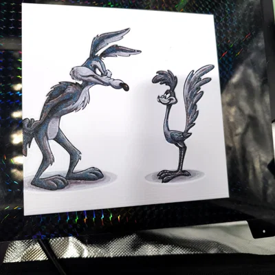 Tranh tường Hueforge Wile E. Coyote & Road Runner – Looney Tunes HF Print