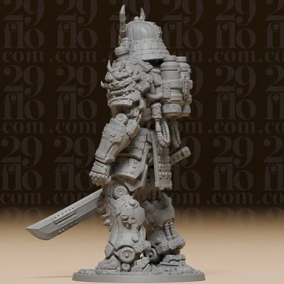 #188 Tượng Cyberpunk Mecha Samurai - Chiến Binh Tương Lai