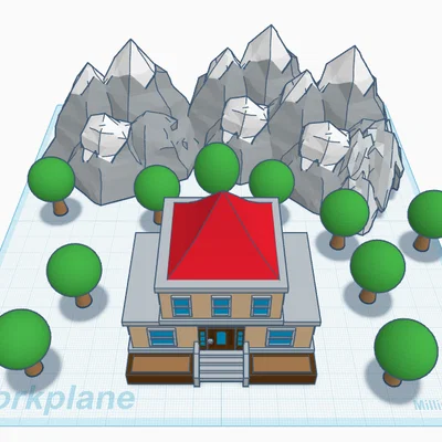 Mô hình 3D ngôi nhà có cảnh quan thiên nhiên tuyệt đẹp