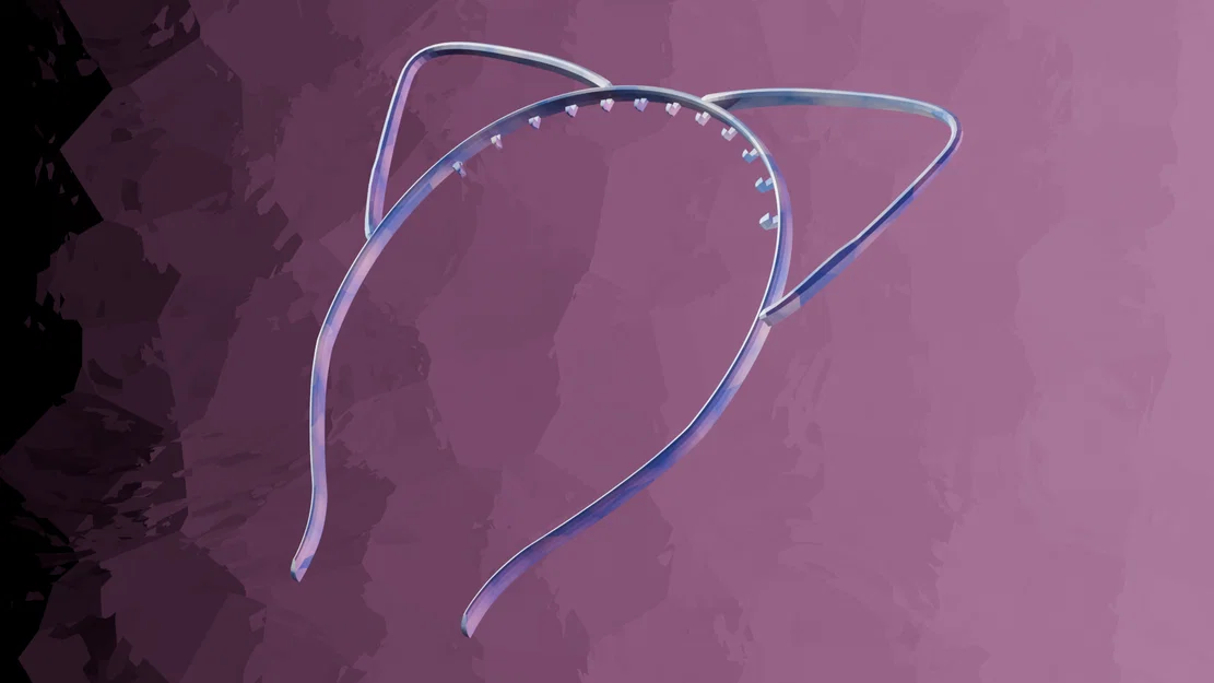Bờm tóc tai mèo (Cat Ears Headband) in 3D dễ thương không cần support - Image 1