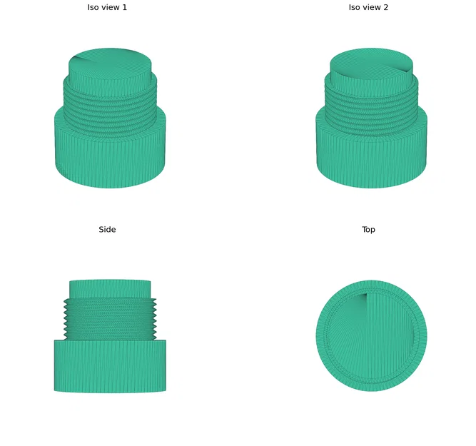 Adapter Micro 1/4-20 sang 5/8-27 (ren modeled) - Image 1