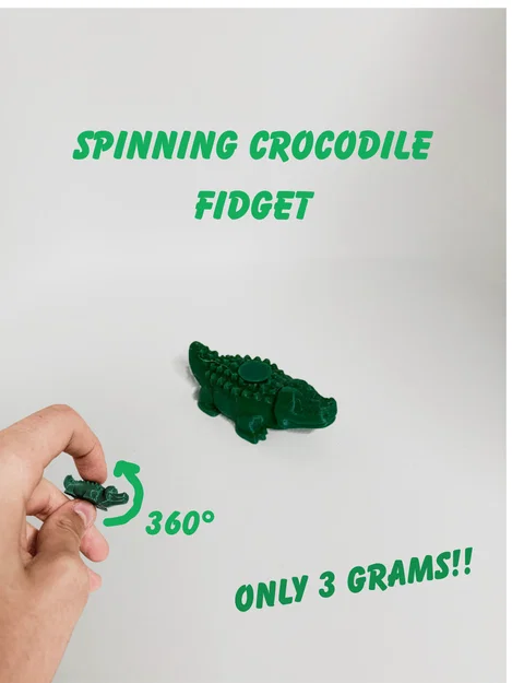 Spinning Crocodile Fidget - Đồ chơi cá sấu xoay 3D siêu nhẹ - Image 1