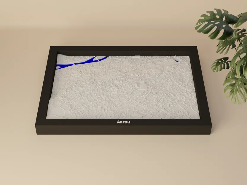Aarau, Thụy Sĩ - Mô hình thu nhỏ 3D địa hình - Image 1