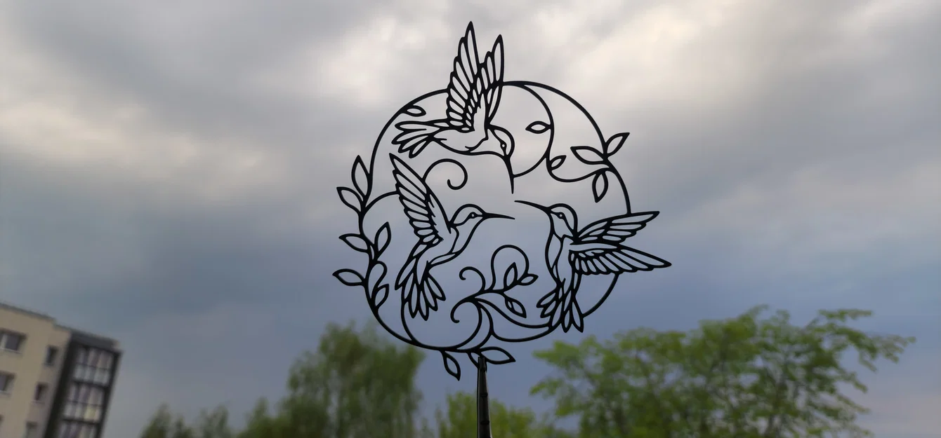 Tranh Treo Tường 2D Vòng Tròn Chim Ruồi (Hummingbird Circle 2D Wall Art) - Image 2