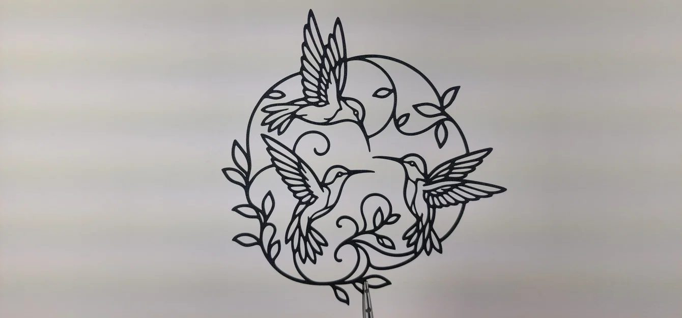 Tranh Treo Tường 2D Vòng Tròn Chim Ruồi (Hummingbird Circle 2D Wall Art) - Image 3