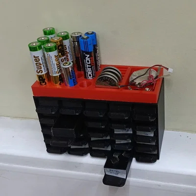 Hộp lưu trữ pin và linh kiện điện tử đa năng in 3D cực gọn