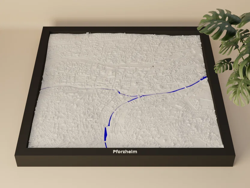 Pforzheim, Đức - Mô hình địa hình thu nhỏ 3D - Image 1