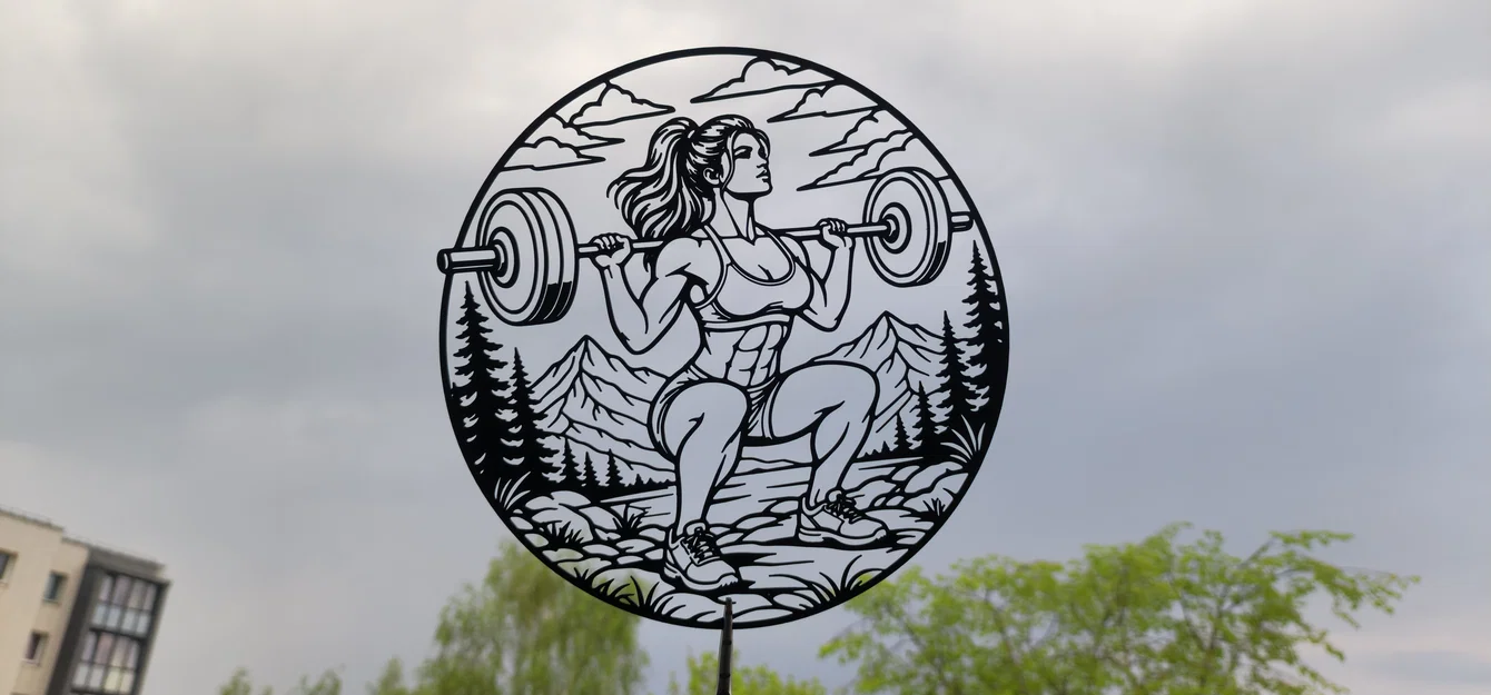 Tranh treo tường 2D Strong Fitness Girl - Hình ảnh nữ vận động viên mạnh mẽ - Image 2