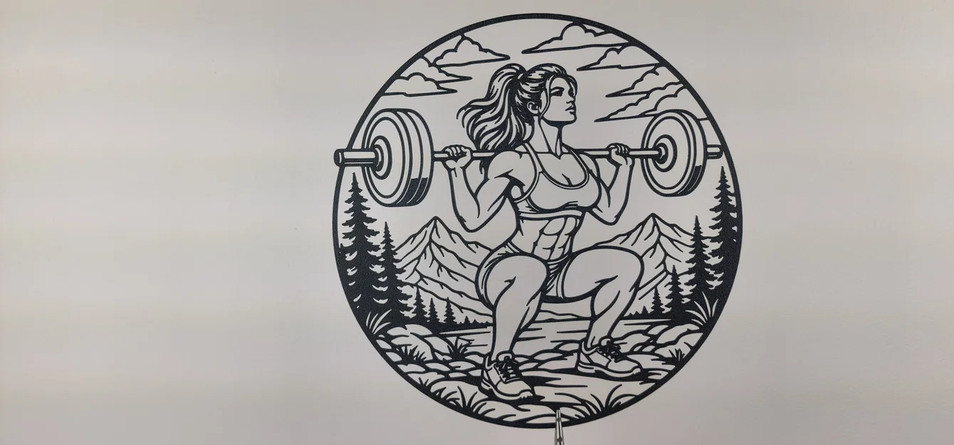 Tranh treo tường 2D Strong Fitness Girl - Hình ảnh nữ vận động viên mạnh mẽ - Image 3
