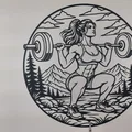 Tranh treo tường 2D Strong Fitness Girl - Hình ảnh nữ vận động viên mạnh mẽ - Thumbnail 3