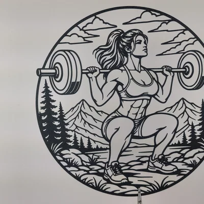 Tranh treo tường 2D Strong Fitness Girl - Hình ảnh nữ vận động viên mạnh mẽ