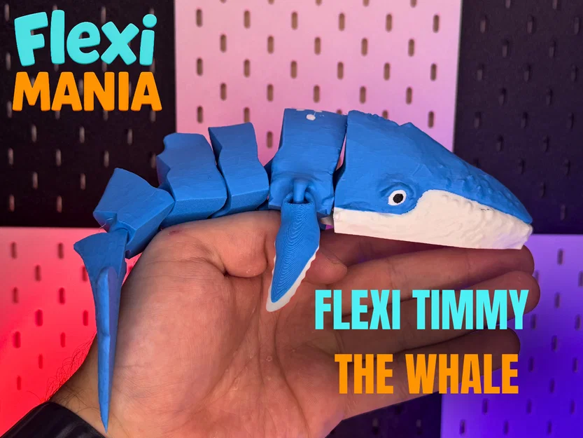 Flexi Whale Timmy - Cá voi Print-in-Place – Không cần Support - Image 1