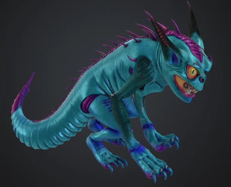 Mô hình quái vật có đuôi Monster mit schwanz độc đáo cho in 3D - Image 2