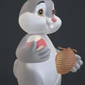 Mô hình 3D chú thỏ tinh nghịch ôm trứng Phục sinh đáng yêu - Thumbnail 2
