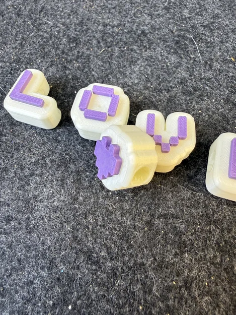 OpenSCAD Parametric Letter Beads Generator PIXEL – Tạo hạt chữ pixel tham số - Image 4