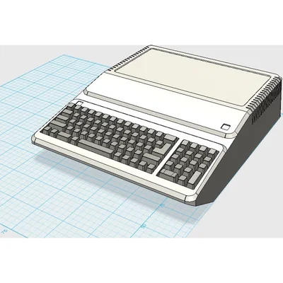 Mô hình 3D máy tính cổ điển Apple IIe Platinum trang trí đẹp mắt