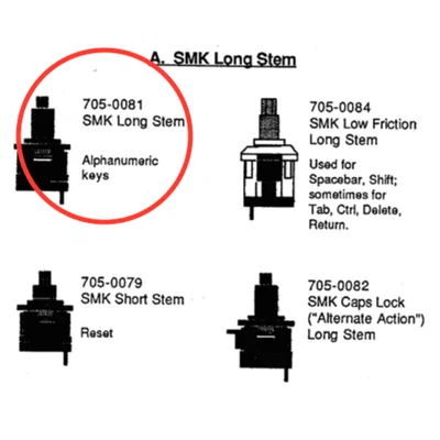 Bàn phím Apple II - SMK Long Stem (stem thay thế)