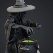 Mô hình phù thủy (Wizard) pha chế phép thuật 3D cho D&D