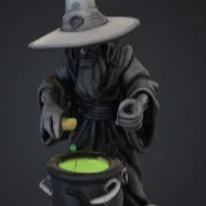 Mô hình phù thủy (Wizard) pha chế phép thuật 3D cho D&D