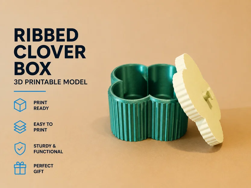 Hộp trang trí hình cỏ bốn lá (Decorative clover box) - Image 1