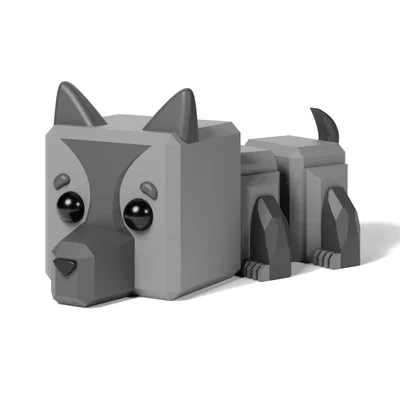 Mô Hình Chú Sói Con Articulated Cute Wolf Dễ Thương Dễ In 3D