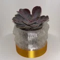 Chậu Succulent Faceted Gold & Crystal – bản nhỏ hơn, họa tiết khác - Thumbnail 4