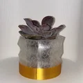 Chậu Succulent Faceted Gold & Crystal – bản nhỏ hơn, họa tiết khác - Thumbnail 5