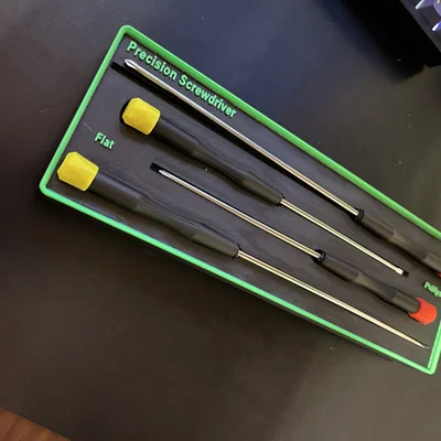 Khay Gridfinity đựng tua vít precision dài (4 cây) – 4-Piece