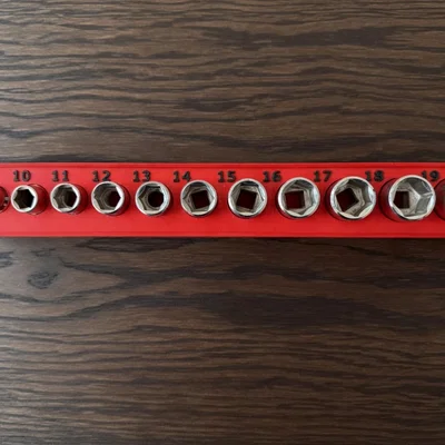 Khay giữ ổ tuýp metric 9–19mm chuẩn Gridfinity