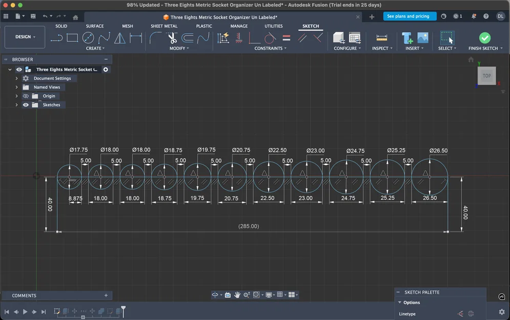 Khay giữ ổ tuýp metric 9–19mm chuẩn Gridfinity - Image 3