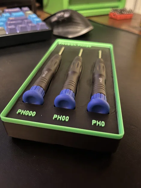 Khay Gridfinity giữ tua vít Precision Phillips (3 món) - Image 2